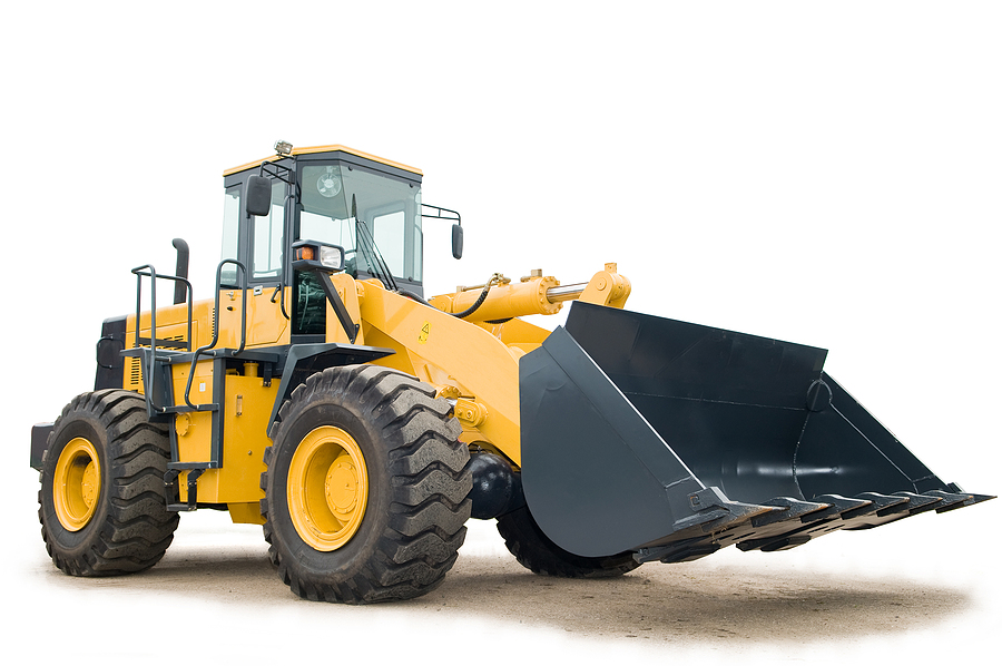 One Loader excavator construction machinery equipment isolated